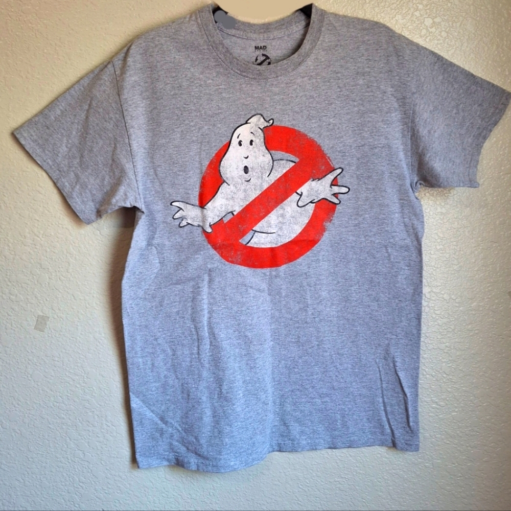 Ghostbusters Gray Mens Medium Ribneck Tshirt M Grey - Picture 3 of 6